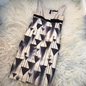 6267 Wool-Blend Geometric Print Dress